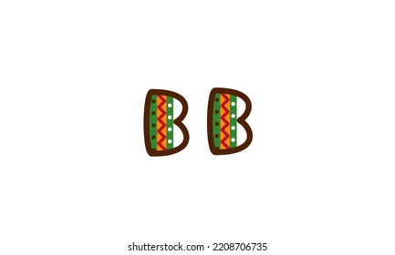 Letras alfabéticas Iniciales Monograma BB