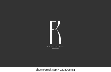 Alphabet letters Initials Monogram logo FK KF F K