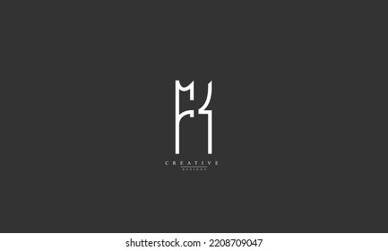 Alphabet letters Initials Monogram logo FK KF F K