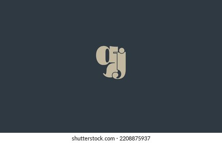 Alphabet letters Initials Monogram logo GJ, JG, G and J