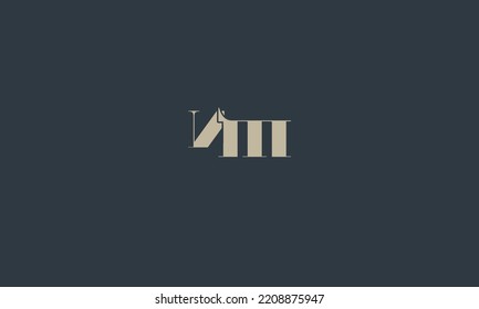 Alphabet letters Initials Monogram logo VM, MV, V and M