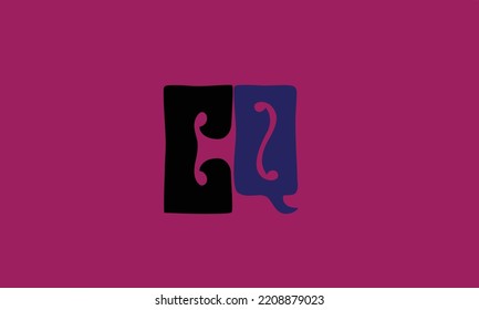 Letras alfabéticas Iniciales Monograma C Q.Q C.C y Q