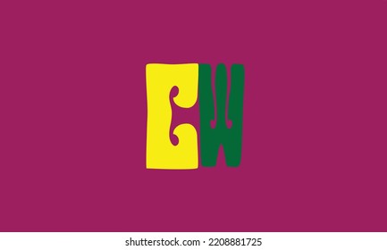 Letras alfabéticas Iniciales Monograma C W .W C .C Y W