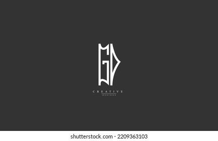 Alphabet letters Initial Monogram Logo GD D