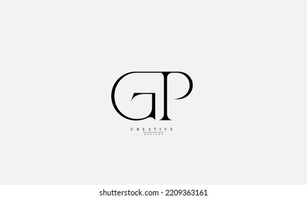 Alphabet Buchstaben Initial Monogram Logo GP G P