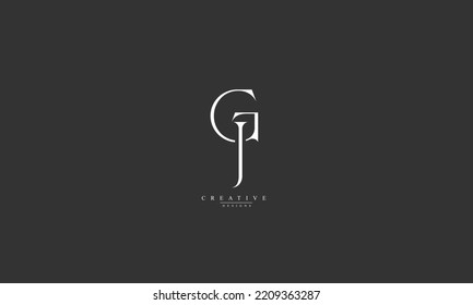 Alphabet letters Initials Monogram logo GJ JG G J