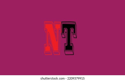 Alphabet letters Initials Monogram logo T. N N.T T AND N