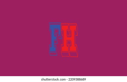 Letras alfabéticas Iniciales Monograma F.H H H.F F Y H