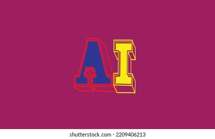 Alphabet letters Initials Monogram logo A.I I.A A AND I