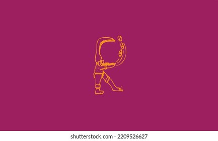 Alphabet letters Initials Monogram logo r.rabbit.rabbit. r r and rabbit