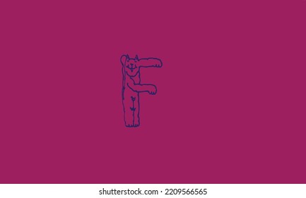 Alphabet letters Initials Monogram logo F. CAT