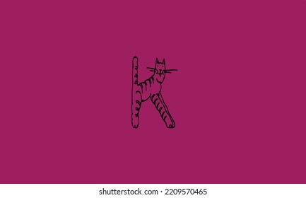 Alphabet letters Initials Monogram logo K. CAT