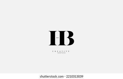 Letras alfabéticas Iniciales Monograma HB BH H B