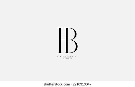 Alphabet letters Initials Monogram logo HB BH H B