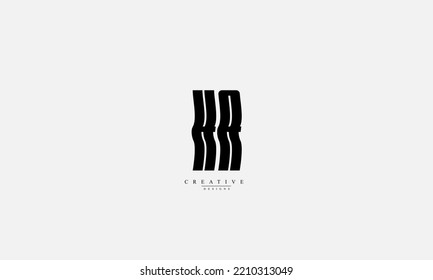 Alphabet letters Initial Monogram Logo HA H A