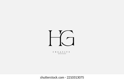 Alphabet letters Initials Monogram logo HG GH H G