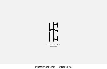 Alphabet letters Initials Monogram logo HE EH H E