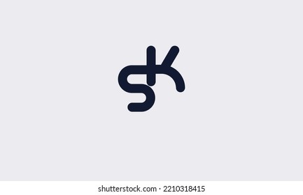 Letras alfabéticas Iniciales Logotipo Monograma SK, KS, S y K