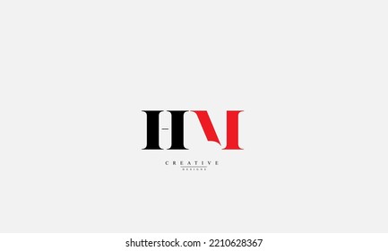Alphabet letters Initials Monogram logo HM MH H M