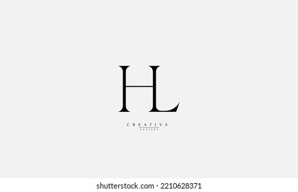 Letras alfabéticas Iniciales Monograma HL LH H L