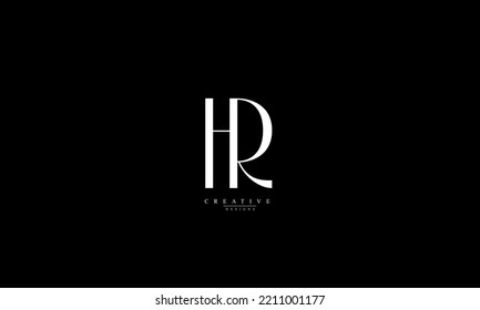Letras alfabéticas Iniciales logotipo de monograma HR RH H R 