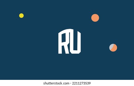 Alphabet letters Initials Monogram logo RU, UR, R and U