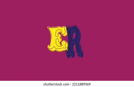 Alphabet letters Initials Monogram logo e r . r e e and r.
