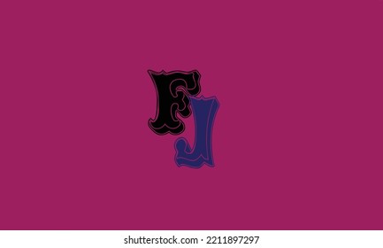 Alphabet letters Initials Monogram logo F J . J F J and F.