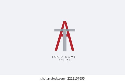 Alphabet letters Initials Monogram logo AT, TA, A and T