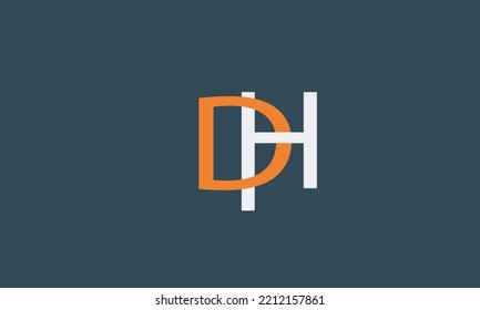 Alphabet letters Initials Monogram logo DH, HD, D and H