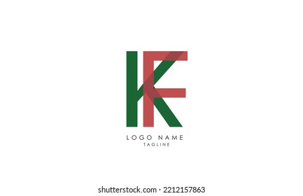 Alphabet letters Initials Monogram logo KF, FK, K and F