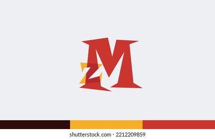 Alphabet letters Initials Monogram logo MZ, ZM, M and Z