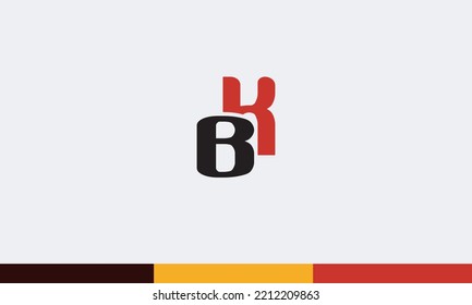 Letras alfabéticas Iniciales Logotipo Monograma BK, KB, B y K