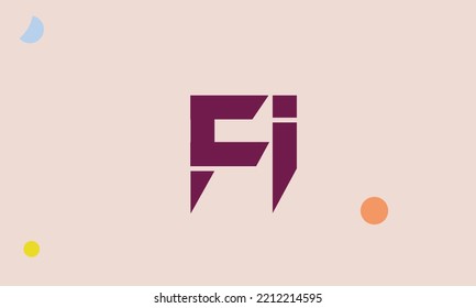 Alphabet letters Initials Monogram logo FI, IF, F and I