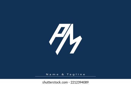 Alphabet letters Initial Monogram Logo PM , MP