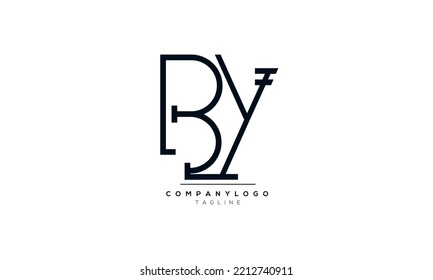 Letras alfabéticas Iniciales Logo Monograma BY, BY INITIAL, BY letter