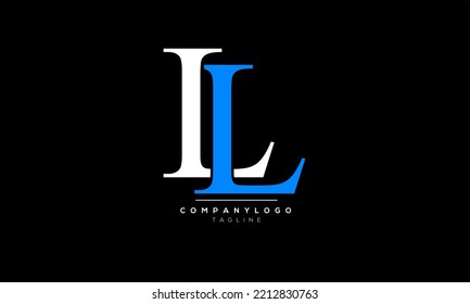 Alphabet letters Initials Monogram logo LL, LL INITIAL, LL letter
