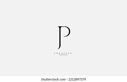 Alphabet letters Initials Monogram logo JP PJ J P