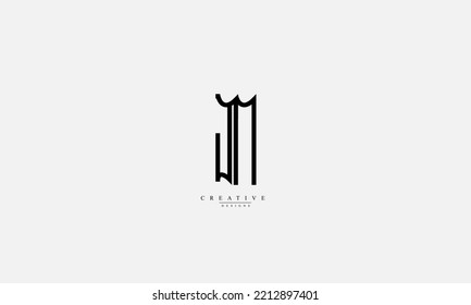 Alphabet letters Initial Monogram Logo JM MJ J M