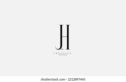 Alphabet letters Initials Monogram logo JH HJ J H