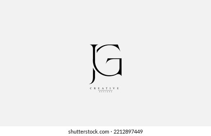 Alphabet letters Initials Monogram logo JG GJ J G