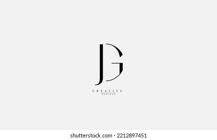 Alphabet letters Initials Monogram logo JG GJ J G