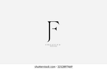 Alphabet letters Initials Monogram logo JF FJ J F 