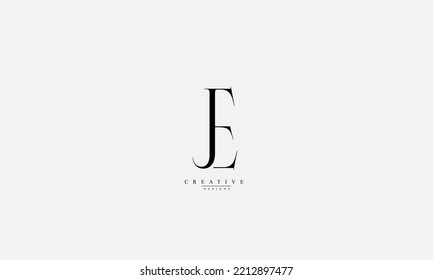 Alphabet letters Initials Monogram logo JE EJ J E