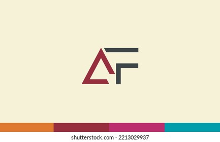 Letras alfabéticas Iniciales Logotipo de monograma AF, FA, A y F