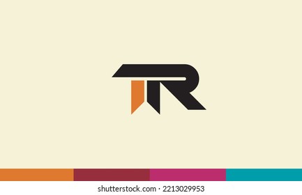 Letras alfabéticas Iniciales Logotipo de Monograma TR, RT, T y R