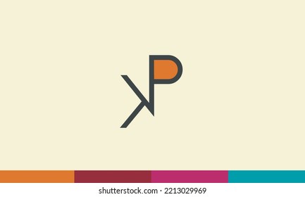 Letras alfabéticas Iniciales logotipo monograma KP, PK, K y P