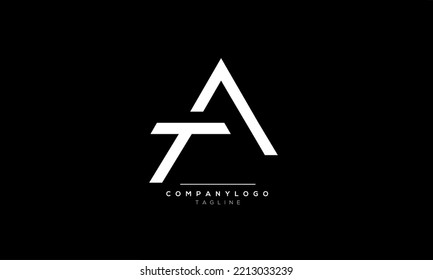 Letras alfabéticas Iniciales Logotipo del Monograma AT, AL INICIO, AT