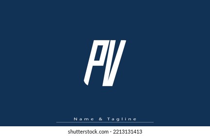 Alphabet letters Initials Monogram logo PV , VP