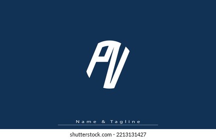 Alphabet letters Initials Monogram logo PV , VP